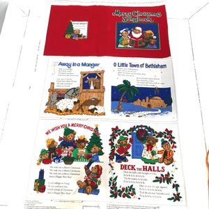 Merry Christmas Song Book Cut and Sew Fabric Panel Cranston Vintage